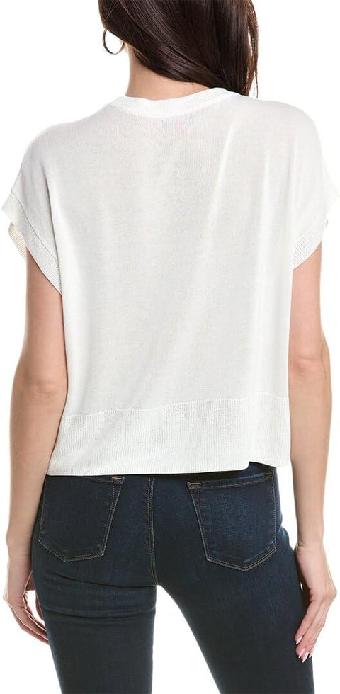 Vince Camuto Women's White Short Sleeve Neck Drop Shoulder Top|Vince Camuto In Lebanon