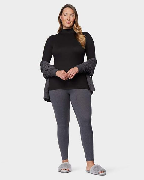 32 Degrees Women's  Black ltra Soft Thermal Lightweight Baselayer Mock Neck Long Sleeve  Blouse | 32 Degrees in Lebanon