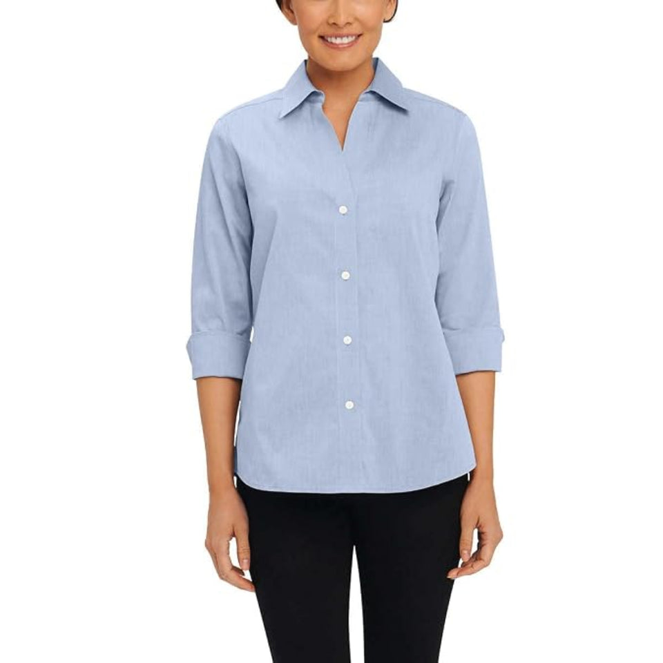 Foxcroft Women's Blue Non-Iron Essential Paige Shirt