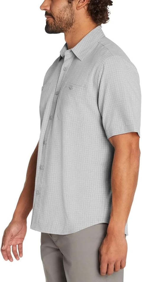 Orvis Men's Gray UPF 30 Relaxed Fit Quick-Dry Short Sleeve Woven Shirt|Orvis In Lebanon