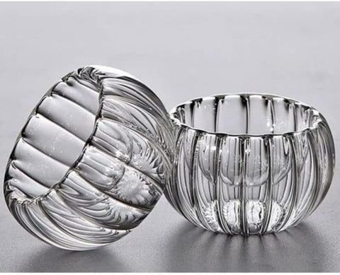 SD Transparent Glass Double Wall Small Serving Bowl Set 4pcs A-70 | SD In Lebanon