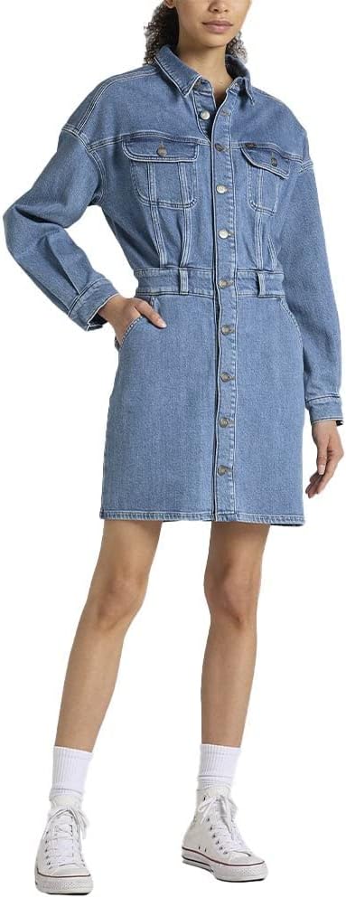 Lee Women's Blue Button Down Denim Dress | Lee In Lebanon
