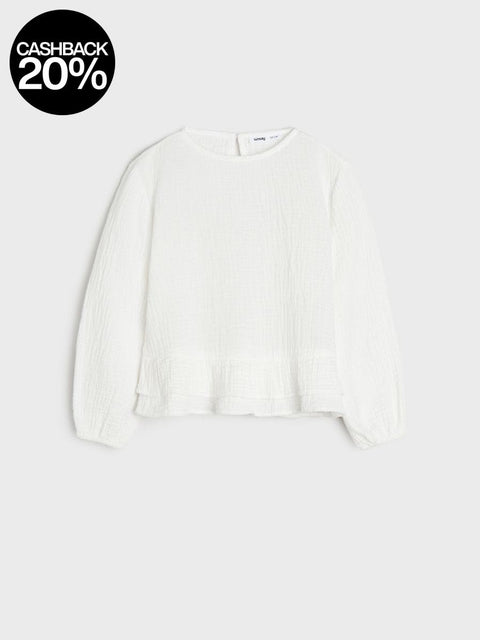 Sinsay Girl's White Long Sleeve Ruffle Blouse |Sinsay In Lebanon
