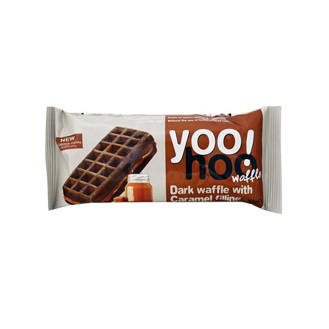 Yoo Hoo Dark Waffle with Caramel Filling packaging on a white background