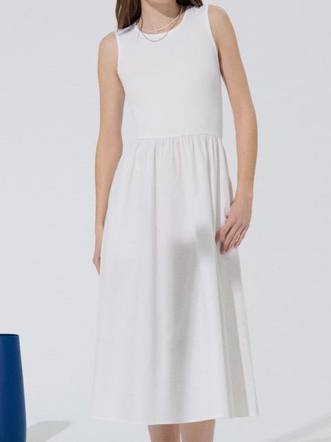 Sinsay Women's White Cotton Midi Dress With Pockets | Sinsay In Lebanon