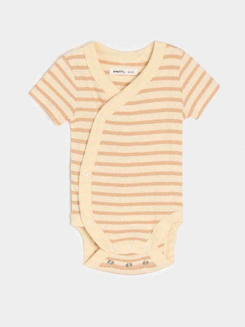 Sinsay Baby's Beige/Brown Striped Bodysuits | Sinsay In Lebanon