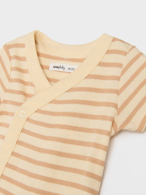 Sinsay Baby's Beige/Brown Striped Bodysuits | Sinsay In Lebanon