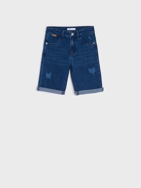 Sinsay Boy's Navy Rolled Up Legs Denim Short|Sinsay In Lebanon