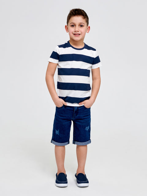 Sinsay Boy's Navy Rolled Up Legs Denim Short|Sinsay In Lebanon