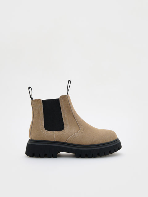 Reserved Boy's Beige Leather Ankle Boots | Reserved In Lebanon
