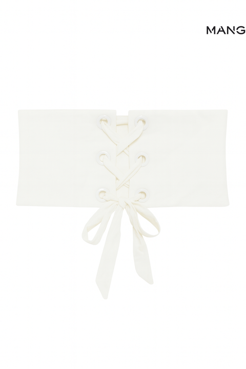 Mango Women's White Sleeveless Crop-Top| Mango in Lebanon