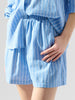 Sinsay Women's Blue & White Linen Blend Shorts | Sinsay In Lebanon
