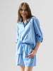 Sinsay Women's Blue & White Linen Blend Shorts | Sinsay In Lebanon
