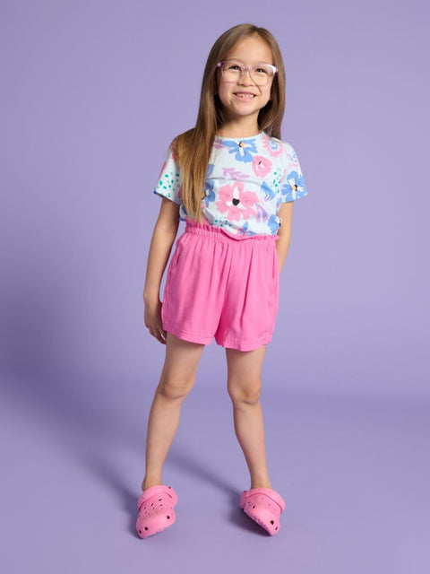 Sinsay Girl's Fuchsia Linen Elastic Short |Sinsay In Lebanon