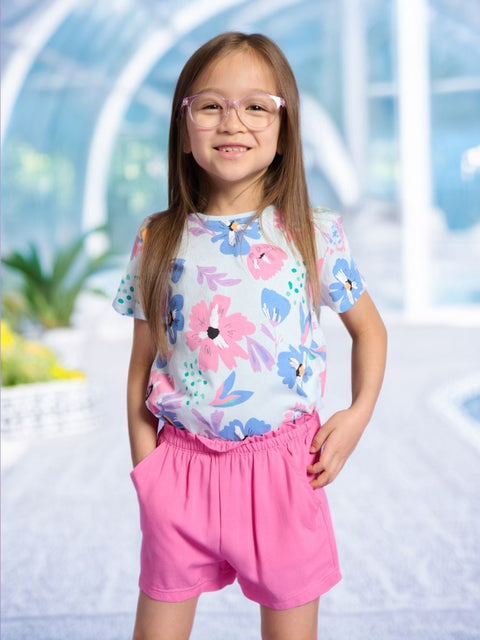 Sinsay Girl's Fuchsia Linen Elastic Short |Sinsay In Lebanon