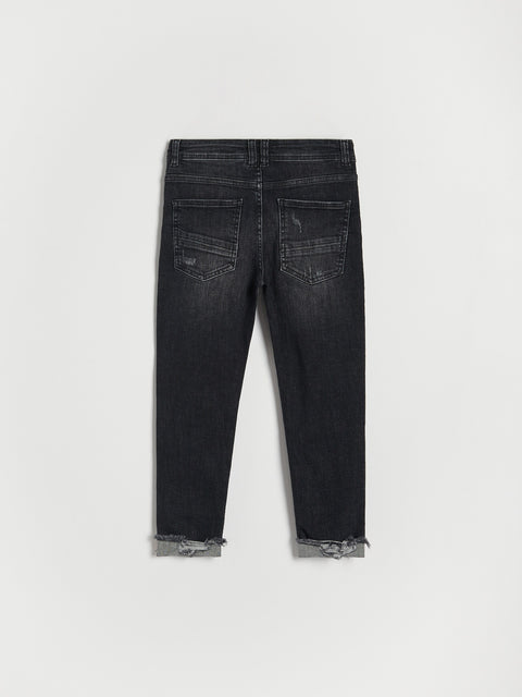 Reserved Boy's Black Adjustable Waist Distressed Jeans | Reserved In Lebanon