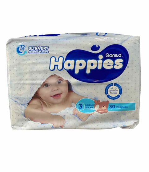 Sanita Happies Premium Medium Optimum Fitness Diapers Size 3 (5-9 KG) *30 Diapers| Sanita In Lebanon