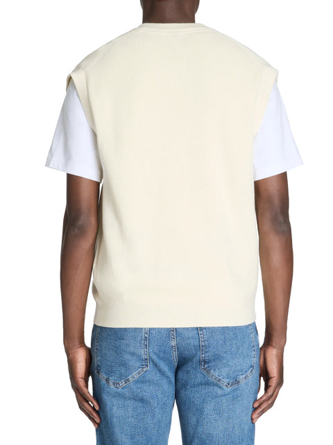 Celio Men's Cream Leausti Sleeveless Sweater | Celio In Lebanon