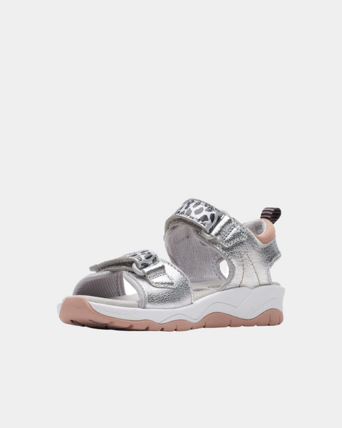 Clarks Girl's Silver Clowder Print Sandal UG9GQ SE175 shoes26 shr