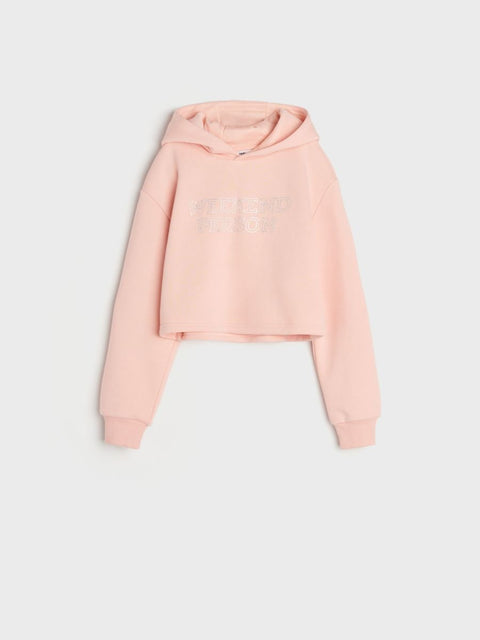 Sinsay Girl's Dusty Pink Studded Hoodie | Sinsay In Lebanon