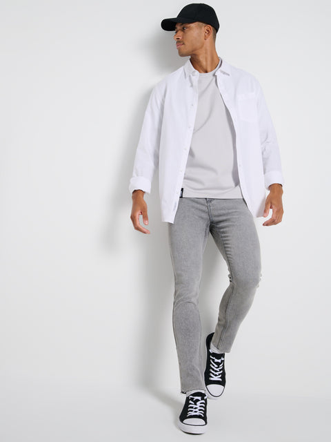 Sinsay Men's Gray Washed Skinny Fit Jeans|Sinsay In Lebanon
