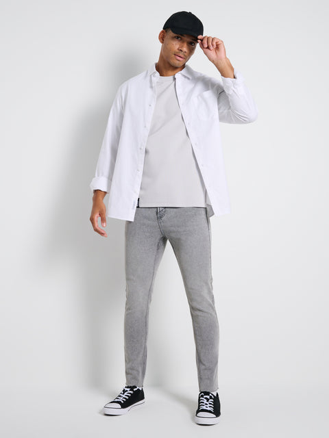 Sinsay Men's Gray Washed Skinny Fit Jeans|Sinsay In Lebanon