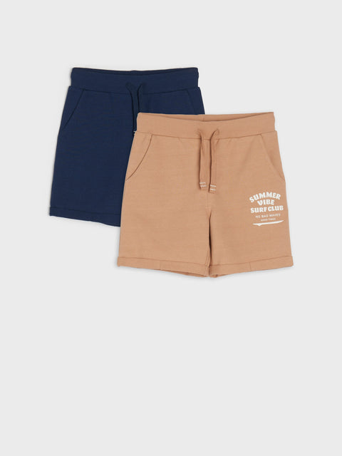 Sinsay Boy's Beige/Navy 2-Pack Cotton Shorts | Sinsay In Lebanon