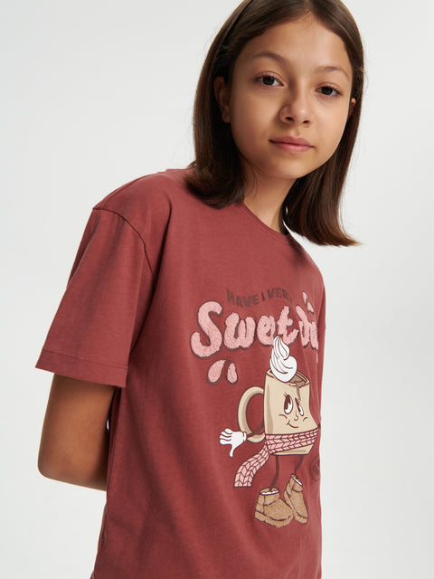 Sinsay Baby Girl's Dusty Rose Short Sleeve T Shirt | Sinsay In Lebanon