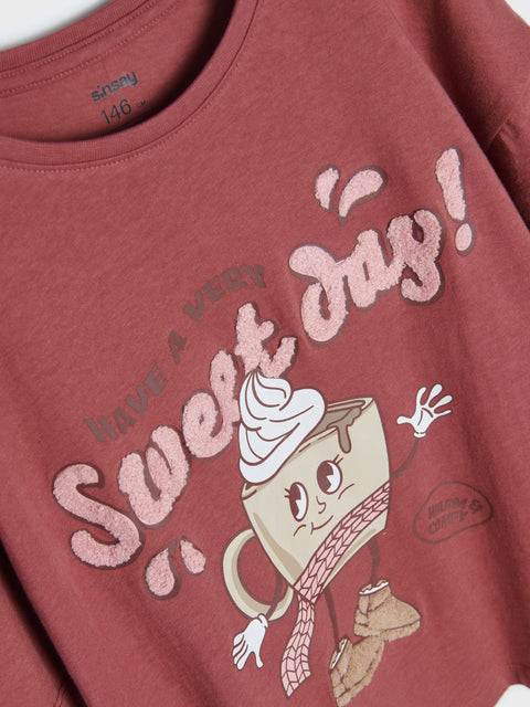 Sinsay Baby Girl's Dusty Rose Short Sleeve T Shirt | Sinsay In Lebanon