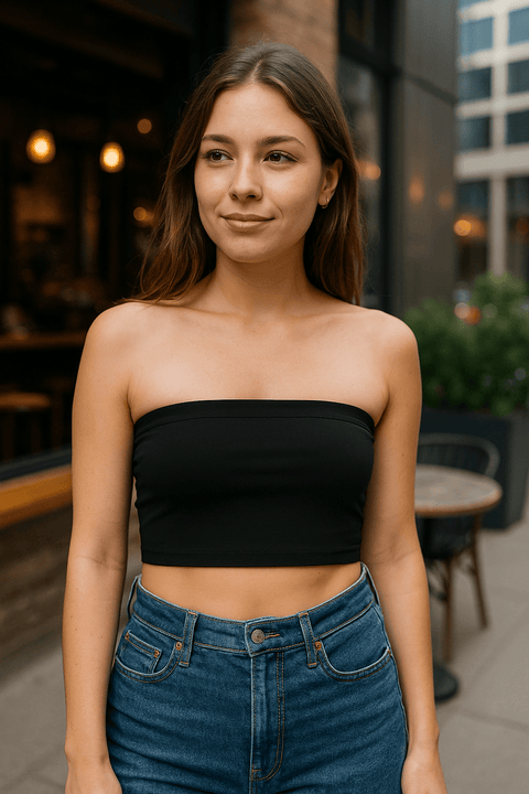 Mango Women's Black Sleeveless Crop Top | Mango in Lebanon