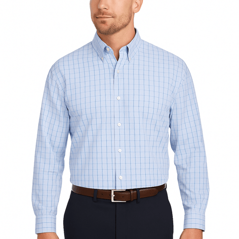 Kirkland Signature Men’s Lilac Checkered Long Sleeve Shirt |Kirkland Signature In Lebanon
