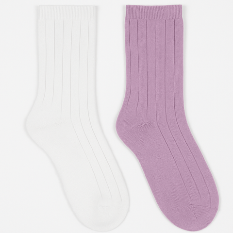 Forever 21 Women's White & Purple 2 Pairs Crew Socks |Forever 21 In Lebanon