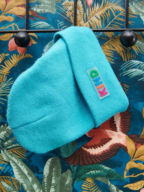 Reserved Girl's Blue Beanie Hat With Patch | Reserved In Lebanon
