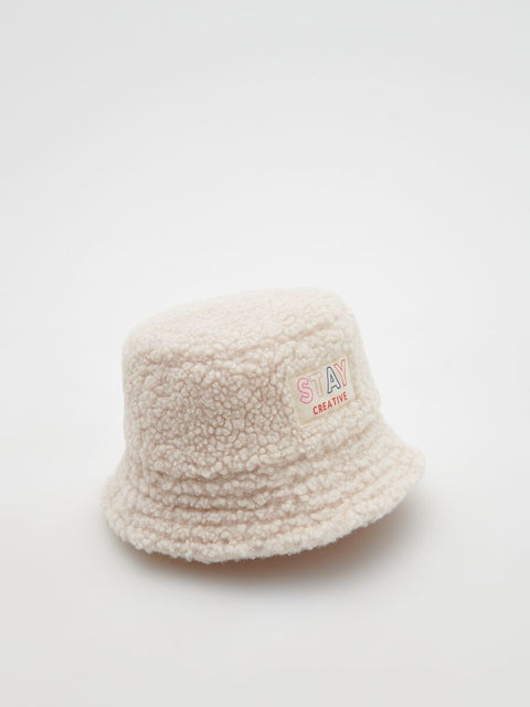 Reserved Girl's Beige Fleece Bucket Hat |Reserved In Lebanon