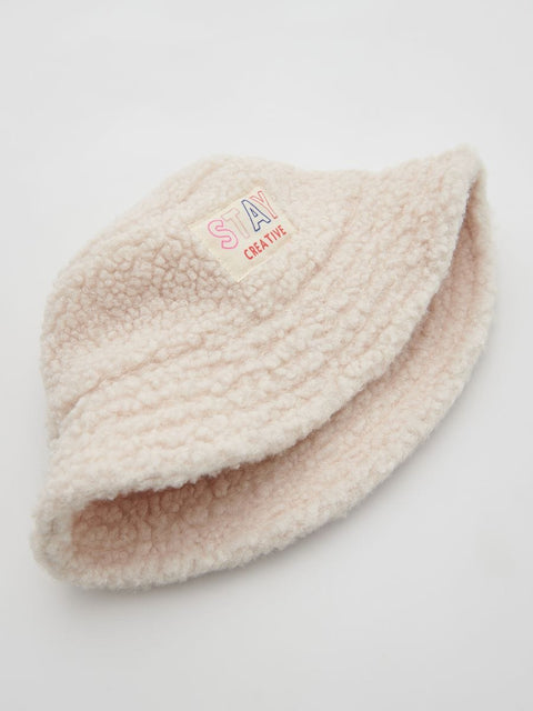 Reserved Girl's Beige Fleece Bucket Hat |Reserved In Lebanon