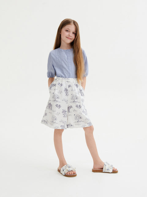 Reserved Girl's Light Blue Shirt With Puffed Sleeves | Reserved In Lebanon