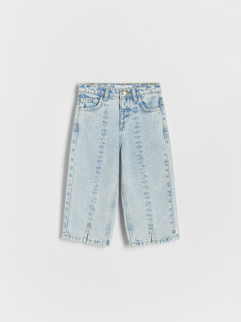 Reserved Baby Girl's Light Blue Straight Jeans With Slits | Reserved In Lebanon