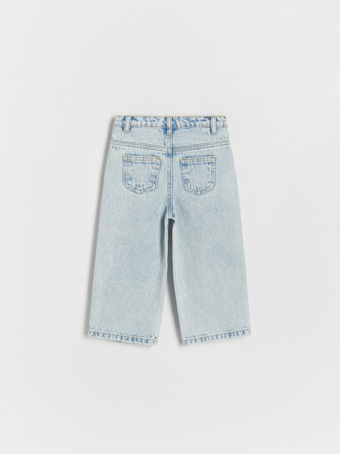 Reserved Baby Girl's Light Blue Straight Jeans With Slits | Reserved In Lebanon
