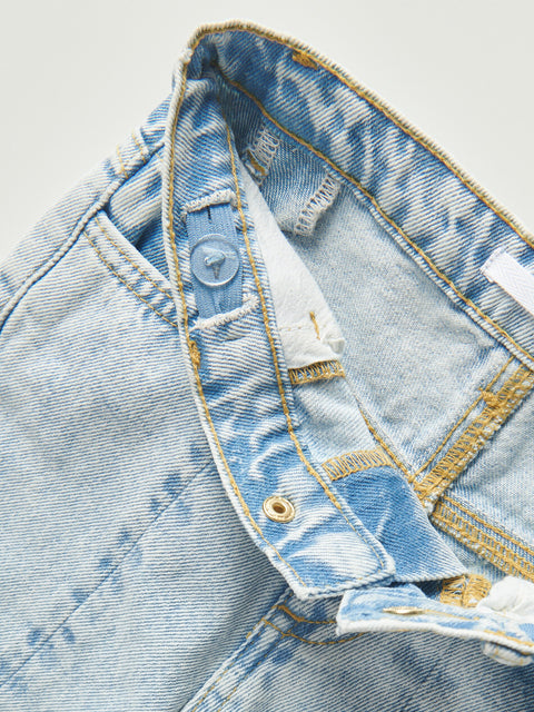 Reserved Baby Girl's Light Blue Straight Jeans With Slits | Reserved In Lebanon