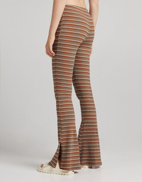 Bershka Women's Multicolor Striped Flare Trousers 5338/188/742 (zone 5)