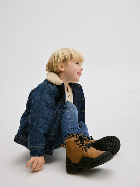 Reserved Boy's Camel Lace-up Ankle Boots | Reserved In Lebanon