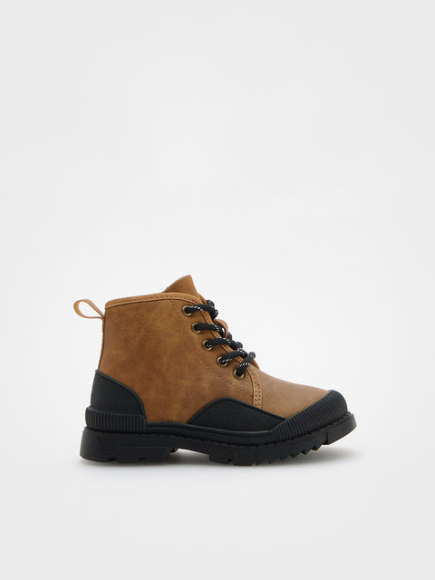 Reserved Boy's Camel Lace-up Ankle Boots | Reserved In Lebanon