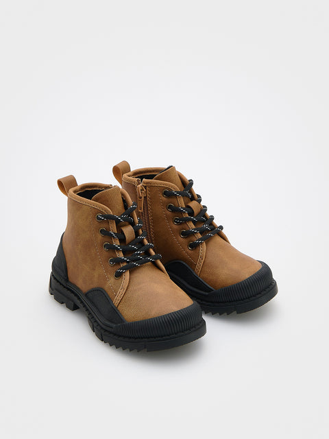 Reserved Boy's Camel Lace-up Ankle Boots | Reserved In Lebanon