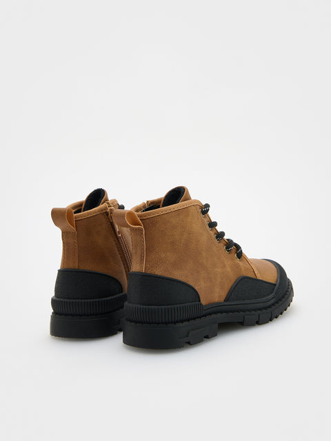 Reserved Boy's Camel Lace-up Ankle Boots | Reserved In Lebanon