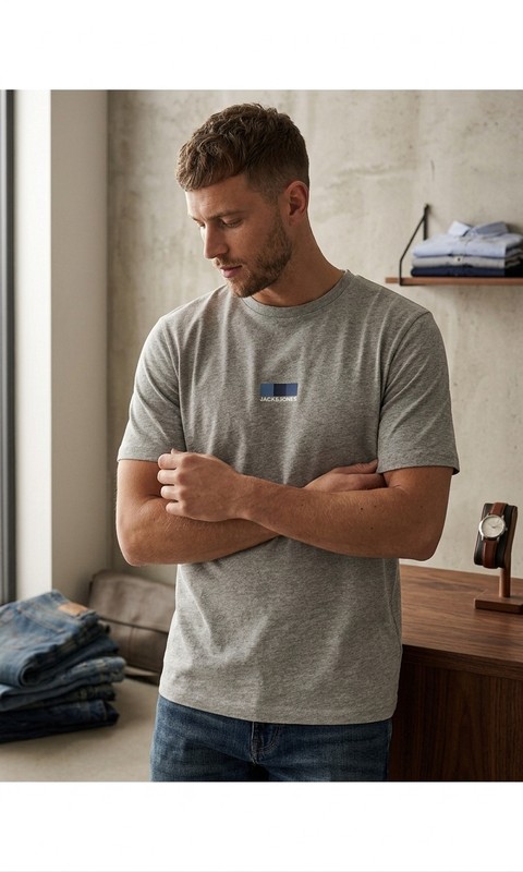 Jack & Jones Men's Grey T-Shirt | Jack & Jones In Lebanon