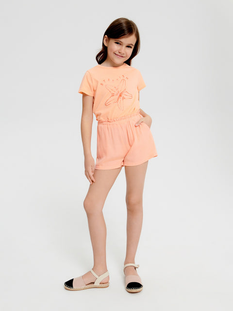 Sinsay Girl's Peach T-shirt With Print | Sinsay In Lebanon