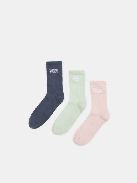 Sinsay Women's Pink/Mint Green/Navy 3 pack Socks| Sinsay in Lebanon