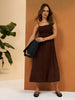 Sinsay Women's Brown Viscose Midi Dress With Straps | Sinsay In Lebanon