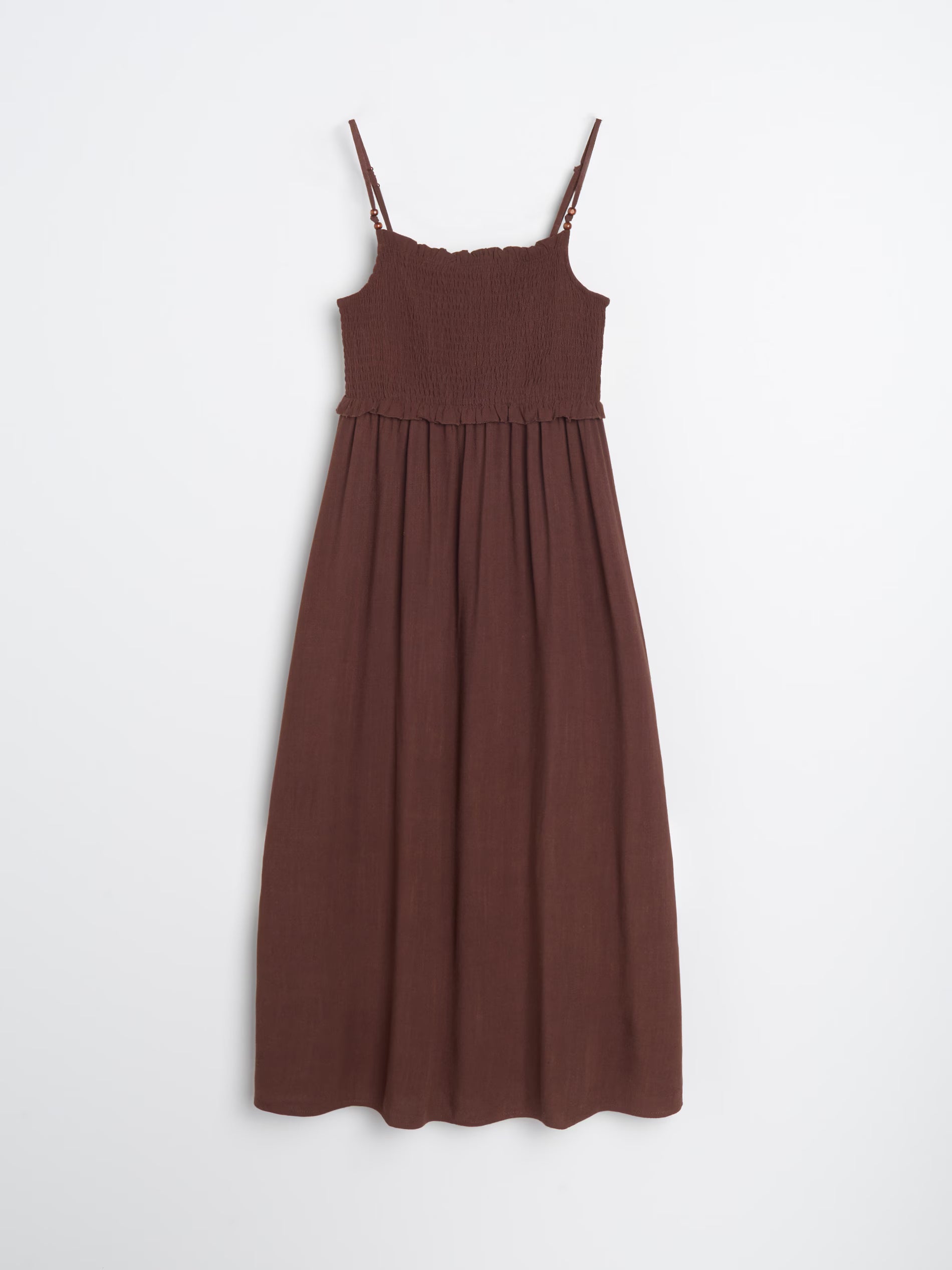 Sinsay Women's Brown Viscose Midi Dress With Straps | Sinsay In Lebanon