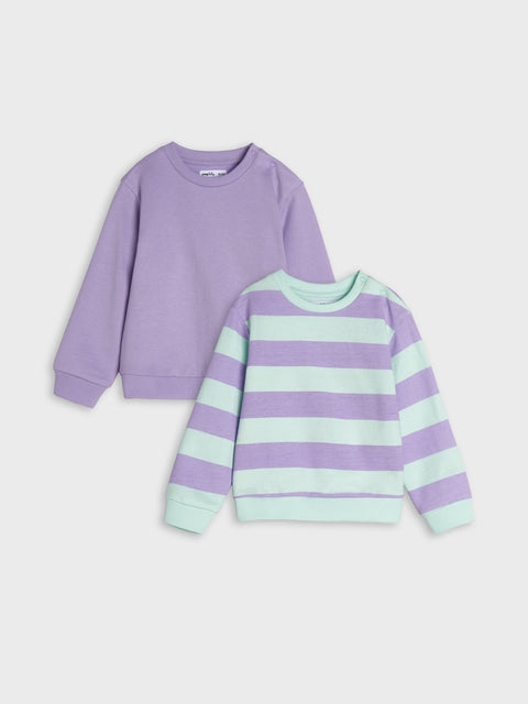 Sinsay Baby Girl's Purple & Light Green Striped 2 Pack T-Shirt | Sinsay In Lebanon